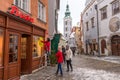 Shopping street in Krumlov, Czech republic